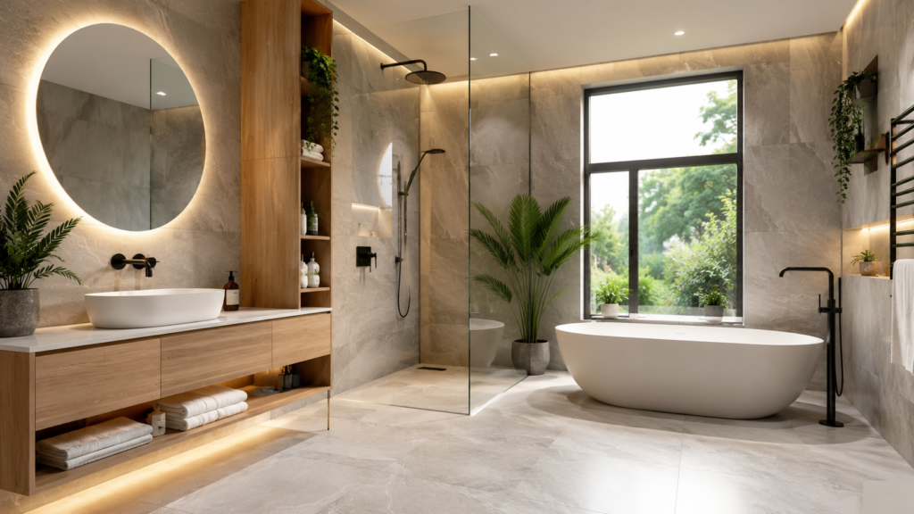 Modern minimalist luxury bathroom retreat